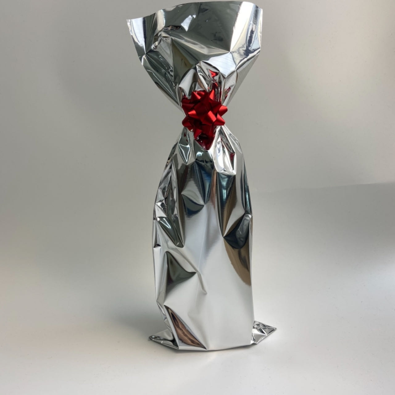 Christmas Colored Metallic Mylar Foil Wine Gift Bag