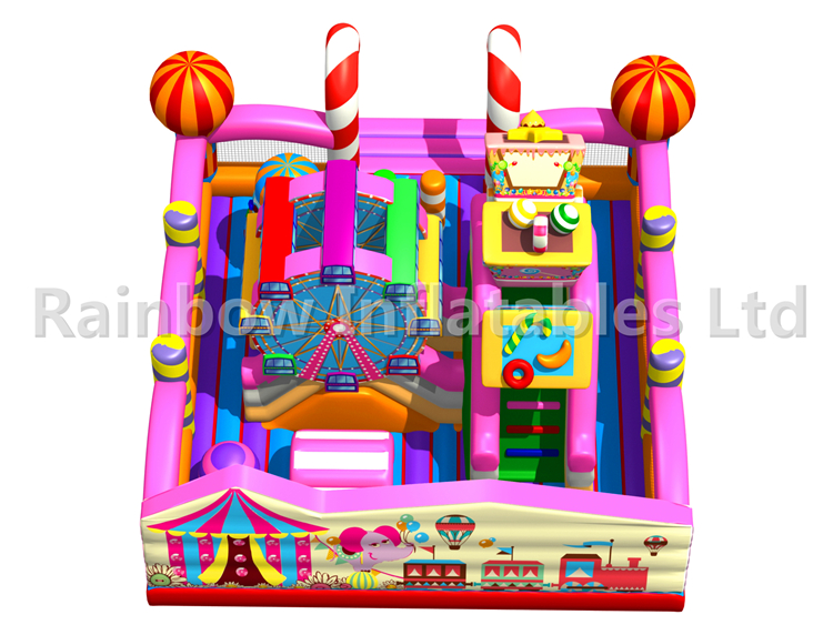 RB04124(9.5x10x5.3m) Inflatables Colorful candy house bouncy funcity