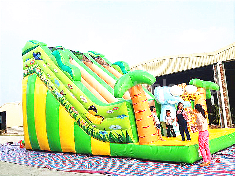 RB6038(10x5x7m) Inflatable Jungle Theme Customized Commercial Slide With Different Animals For Kids