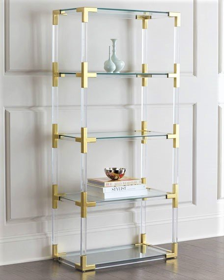 Gold Color Hardware Clear Acrylic Free, Clear Display Shelves