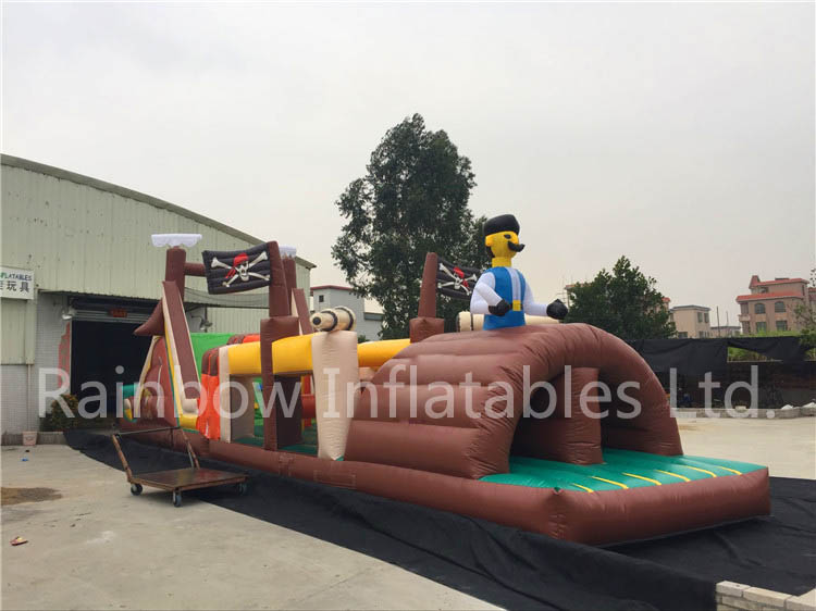 RB5071(15.8x3.4x5.7m) Inflatable New Pirate theme long Obstacle Course
