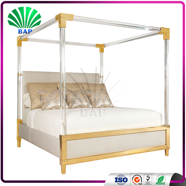 Hotel Acrylic Bed Room Furniture Golden King Size Frame Bedroom Hotel Acrylic Bed Room Furniture Golden King Size Frame Bedroom Set