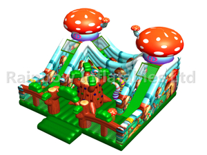 RB04128 （8x8x5m）Inflatable mushroom Bouncer funcity with double Slide