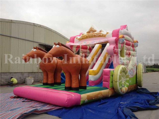 RB8049 (8x6.5x6m) Inflatable The Festoon Vehicle Parade Castle With Slide For Sale