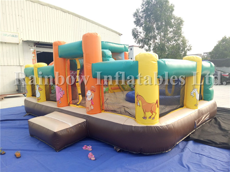RB3056( 5x6m ) Inflatables Small Farm Theme Bounce Combo/Castle For Sale
