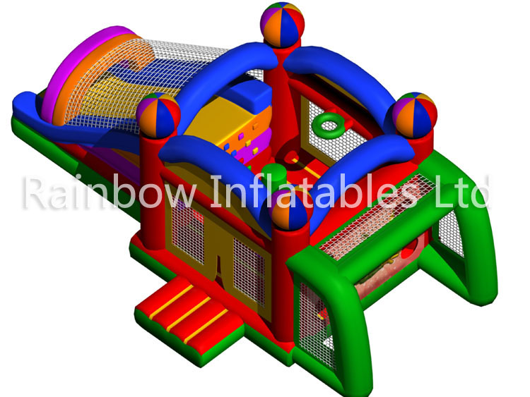 RB03081(8x4.5x3.5m) Inflatable Castle Combo With Sport Game for kids Hot sell