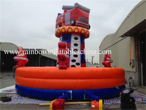 RB13018(dia7mx5.6mh) Inflatable Commercial Firemen Theme Climbing Rock Games For Kids