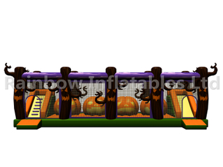 RB05206(12x5.5x4m) Inflatable Halloween Pumpkin Obstacle Course new 订
