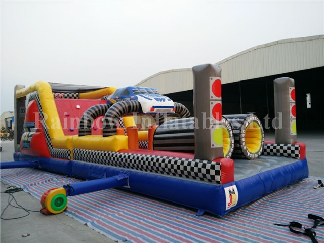 RB5066-1(12x3.7x4m) Inflatable Playground Obstacle Course For Kids/Race Car Infatable Obstacle Course/Outdoor Inflatable Toys