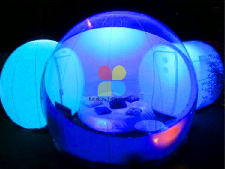 RB41054(4x6m) Inflatable clear camping bubble tent with capsule tunnel for sale