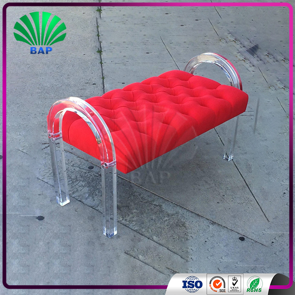 Fancy Plastic Clear Legs Acrylic Cheap Restaurant Sofa Bench