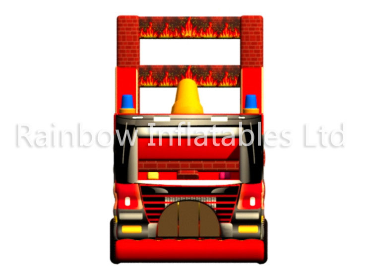 RB5201(16x2.3x5m) Inflatable hot fire engine Obstacle Course