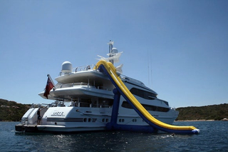 Lake Sea Boat Inflatable Yacht Water Slide For Adults