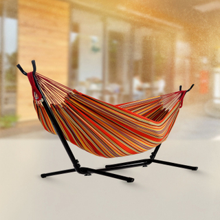 2019 Newest Print Design Cotton Iron Garden Hammock Stand Chair Bed