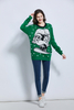 unisex knitting Christmas sweater green Santa Christmas sweater Xmas sweater