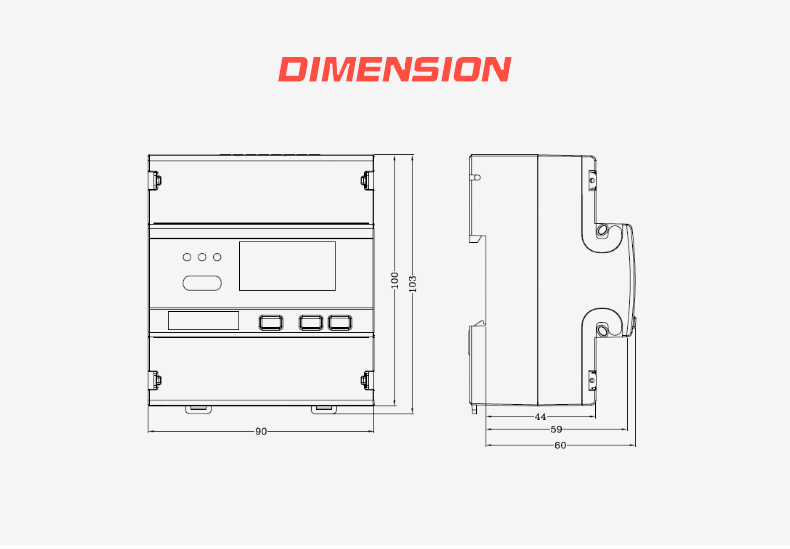 3 Phase Meter With Connection Via Ct Phase Meter With