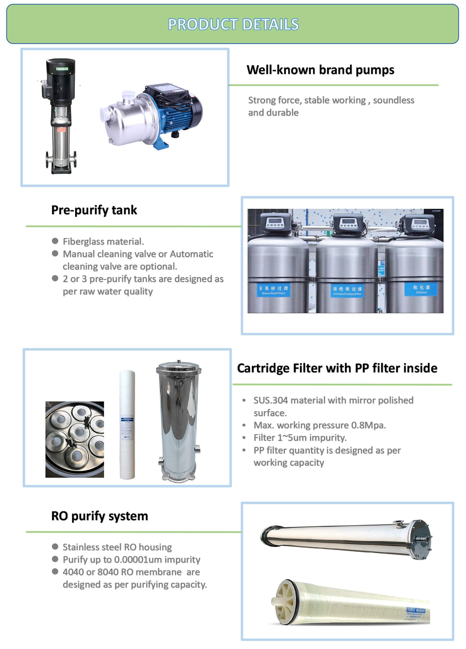 Industrial Well Water 2 Stage Reverse Osmosis System 산업용 우물물 2단계 역삼투압 시스템