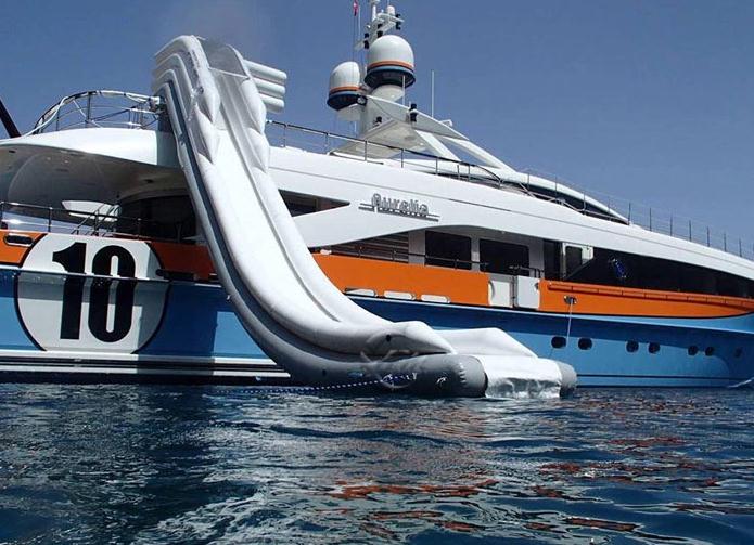 Inflatable Yacht Water Slide For Water Games