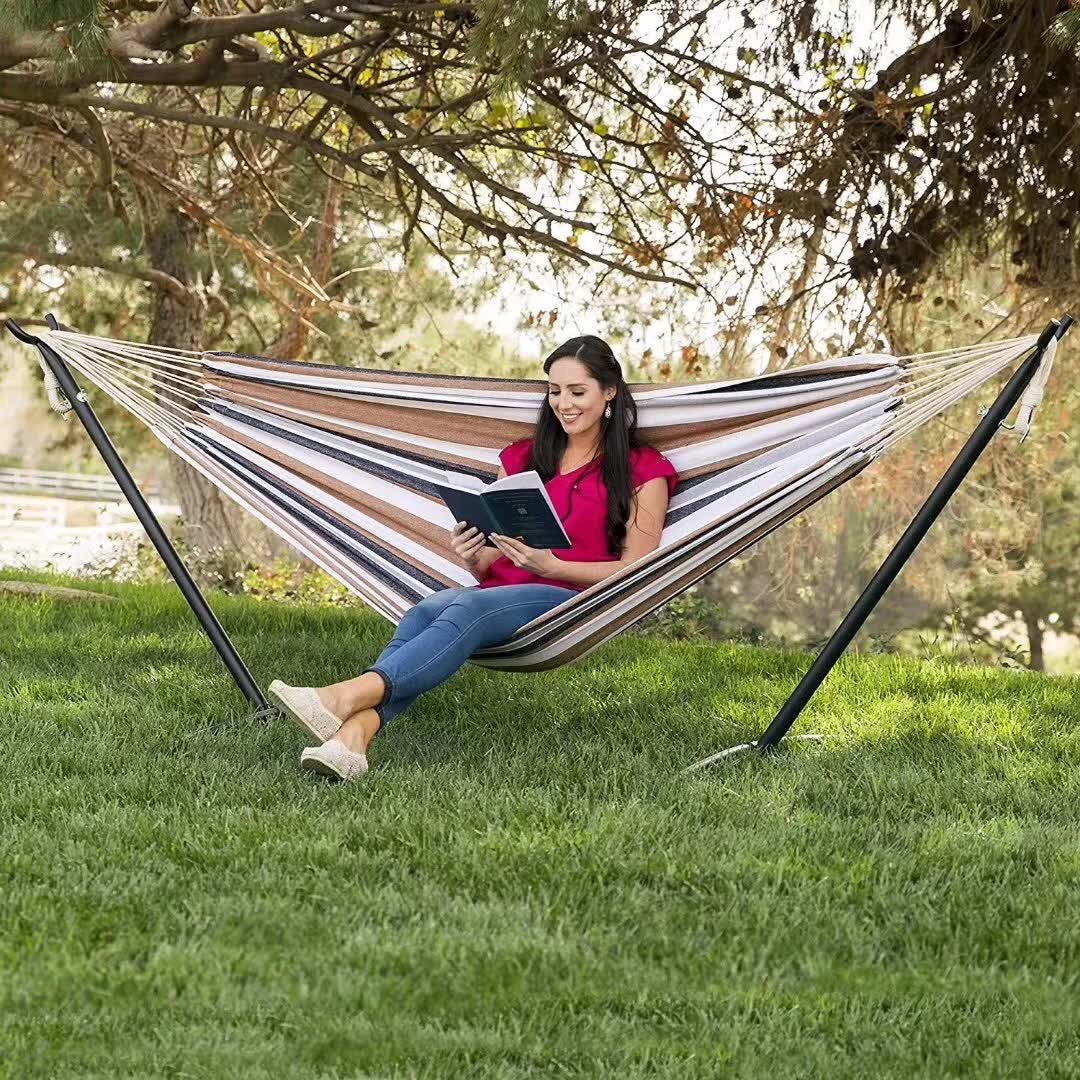 HOT SALES Cotton /Poly Hammock With Adjustable Stand