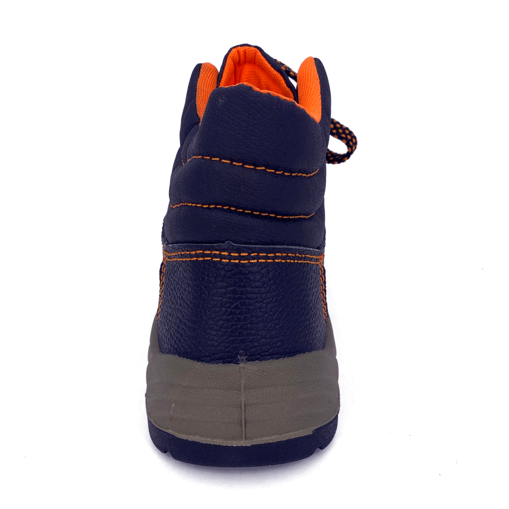 comfortable top pu outsole black PU leather outdoor security safety shoes mid cut steel toe Calzado de seguridad