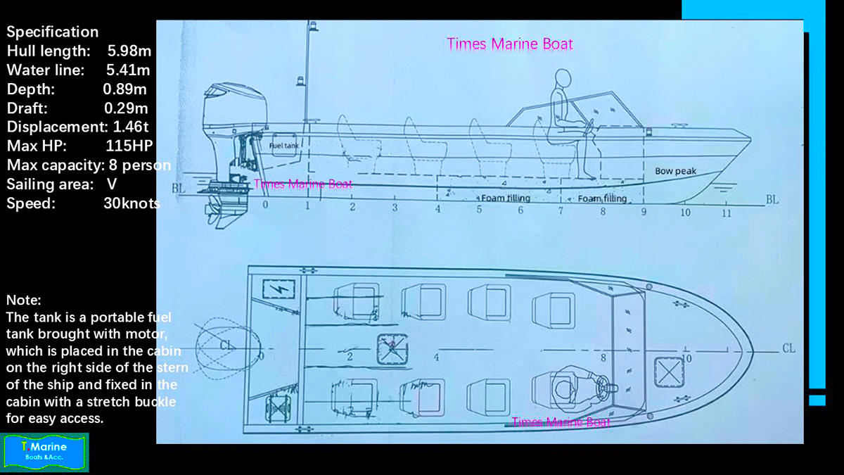 20ft frp passenger boat 20フィートFRP客船