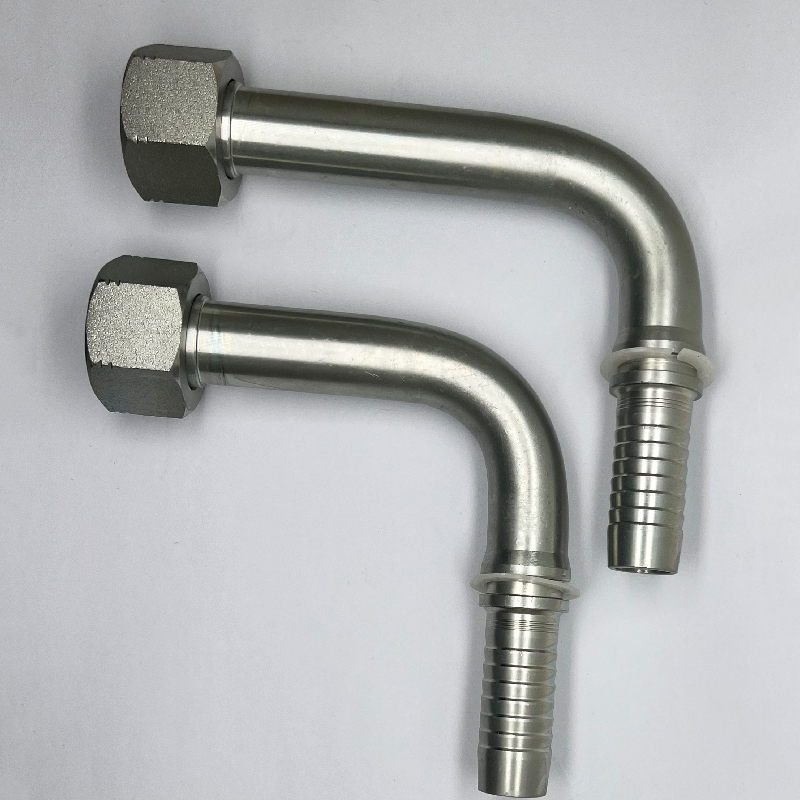 Extended Hydraulic Hose Fittings 90 Degree ORFS Female Flat Seat ISO