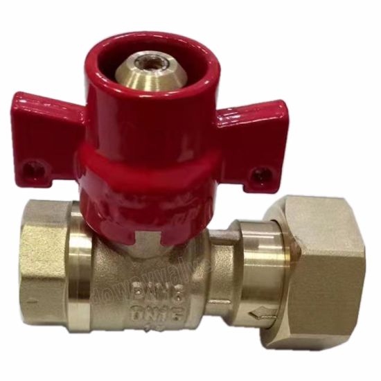Dn15 robinet à bille verrouillable de compteur d'eau en laiton