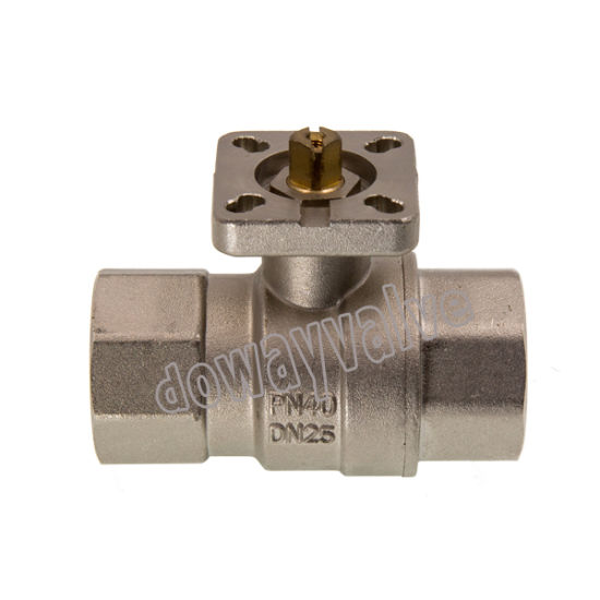 Válvula de bola de 3 vías con placa de montaje ISO5211