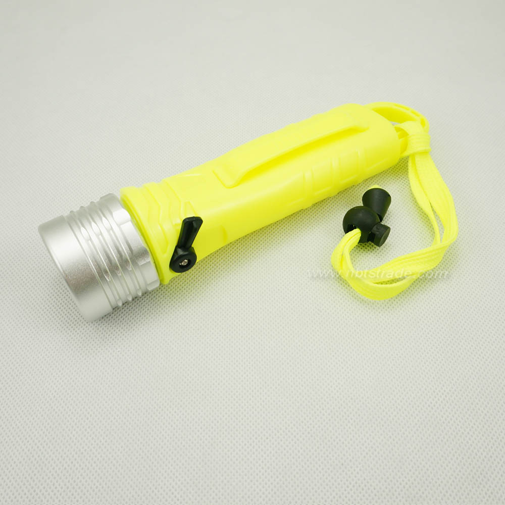 Waterproof LED Flashlight with carabiner for diving