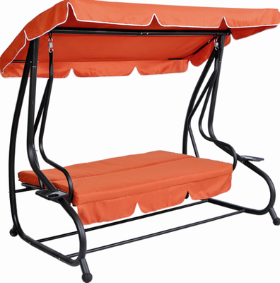 Iron Steel Frame Swing Chair Swing Bed With Two Pillows