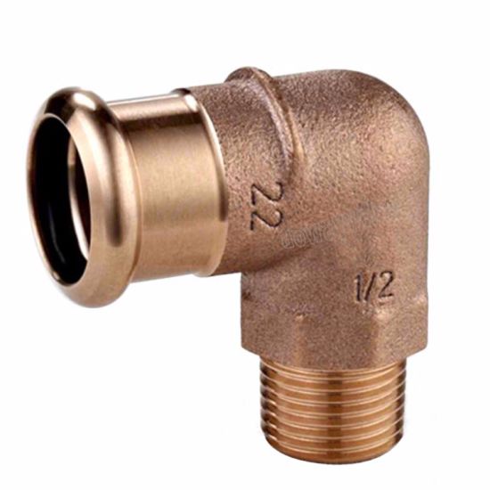 Coude mâle à 90 degrés en bronze Press Fit