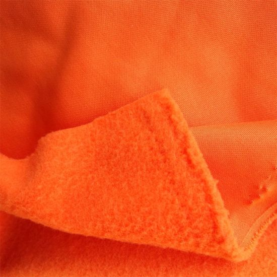 Sudadera naranja con tejido polar para sudadera con capucha