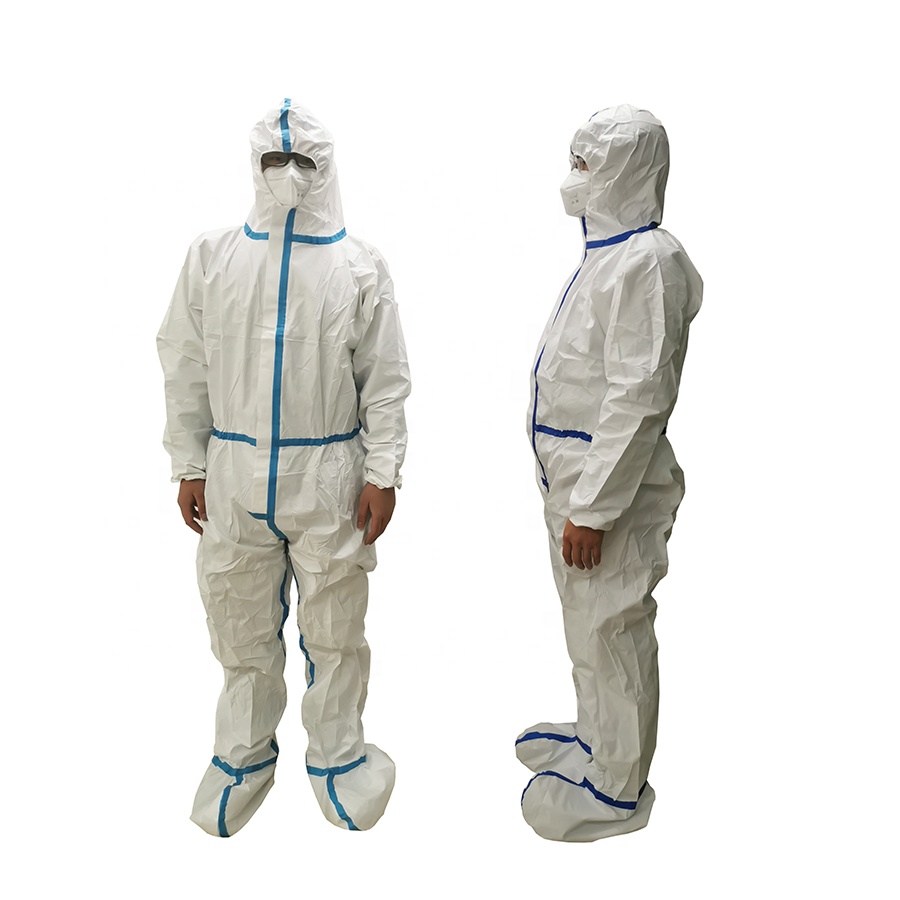 Disposable Polypropylene Nonwoven High Risk Safety Workwear Chemical Industrial Protective Suits 