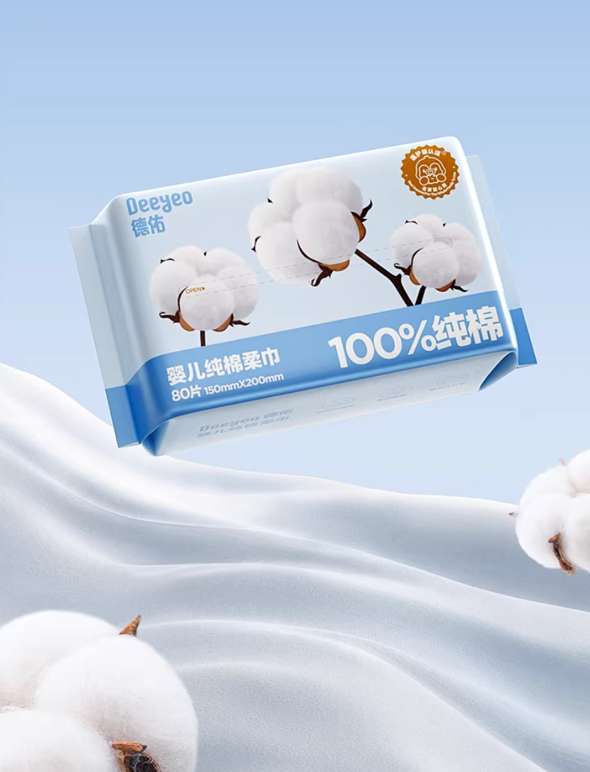 100% Cotton Disposable Baby Soft Towels ผ้าขนหนูเด็กอ่อนแบบใช้แล้วทิ้งผ้าฝ้าย 100%