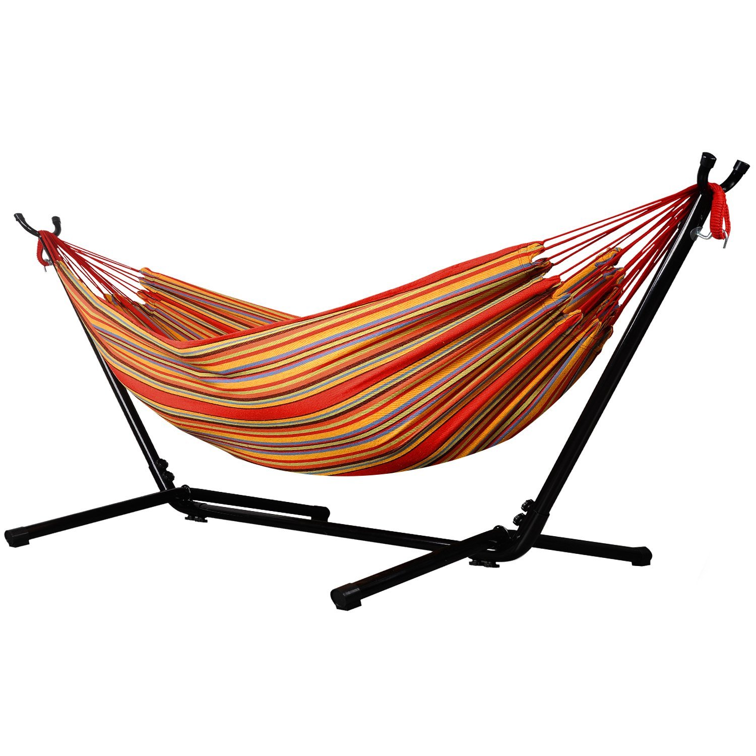 2019 New Pattern Garden Cotton Polyester Fabric Hammock With Iron Stand