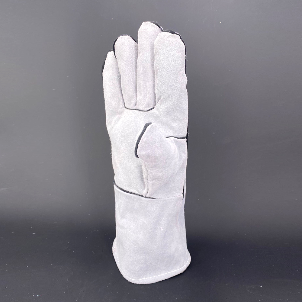 safety gloves suede leather High temperature resistance protection industrial safety leather gloves