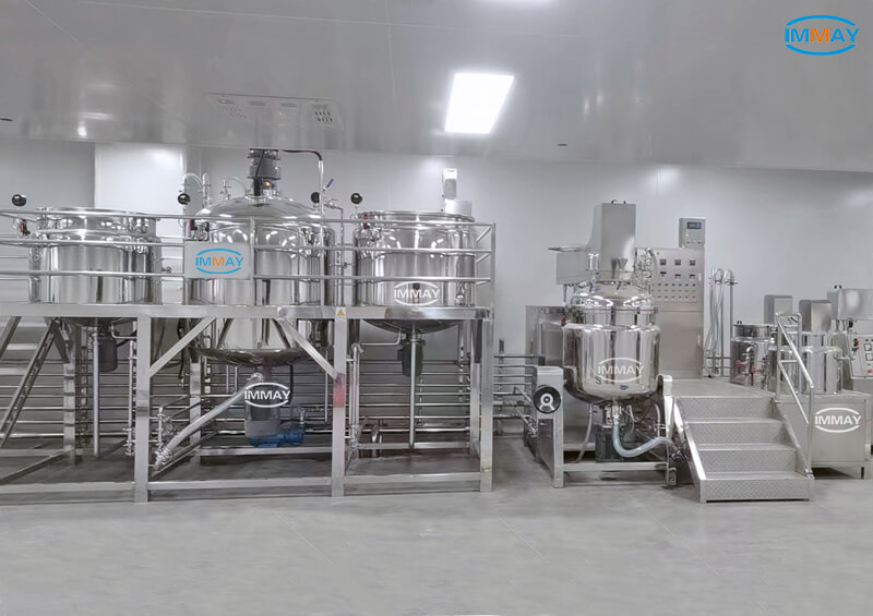 Mixing Machine for Industrial Cosmetic Cream Manufacturing Macchina di miscelazione per la produzione di creme cosmetiche industriali