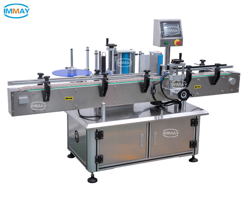 Automatic round bottle labeling machines from IMMAY Automatische Etikettiermaschinen für Rundflaschen von IMMAY
