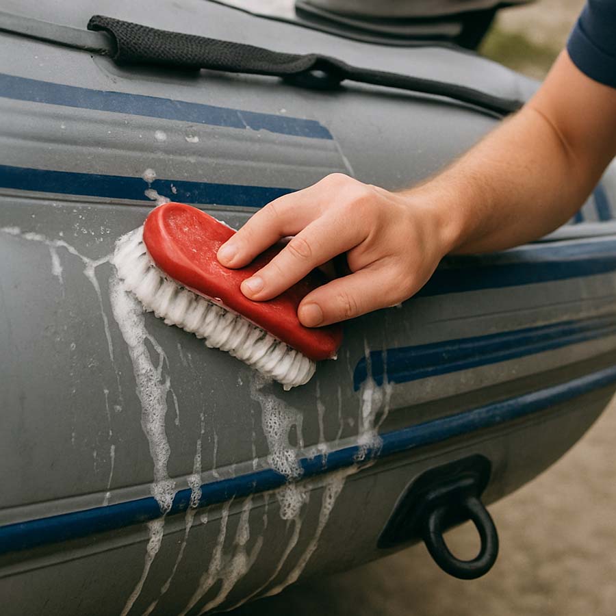 Rigid inflatable boat maintenance Wartung von Festrumpfschlauchbooten