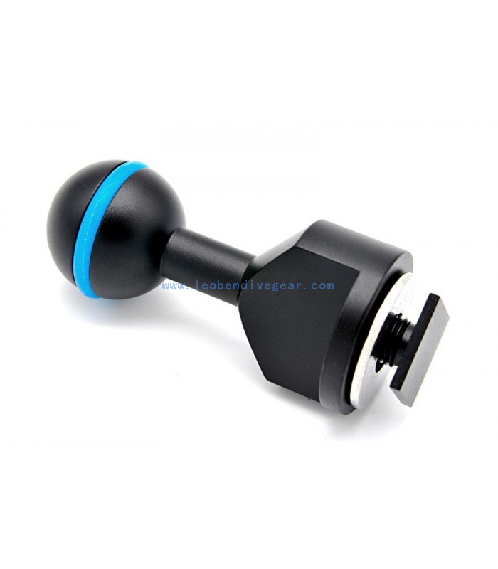 Underwater Cold Shoe 1 inch Ball Mount Hotshoe Adapter for Camera Housing