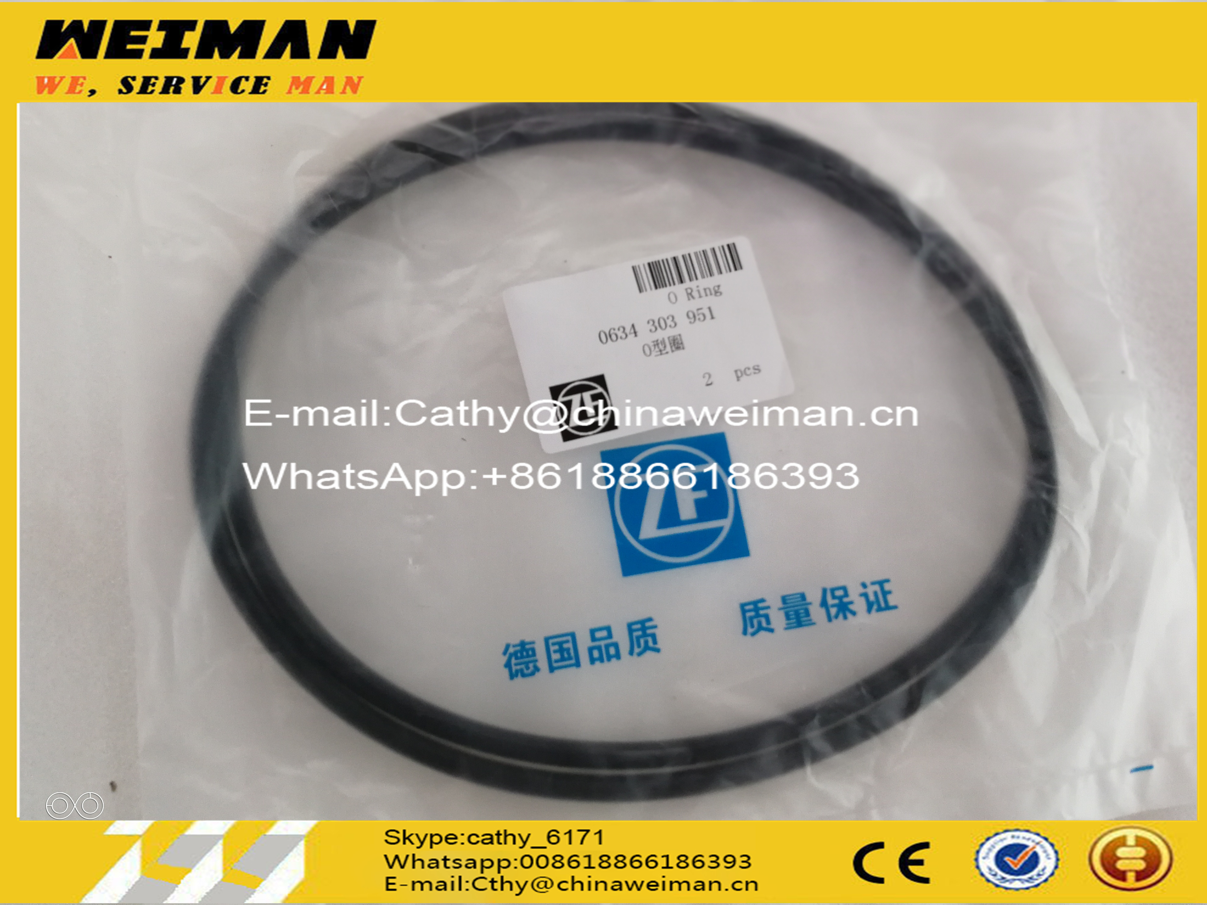 ZF 4WG200/6WG200 Transmission Gearbox Spare Parts 0634303951 O ring