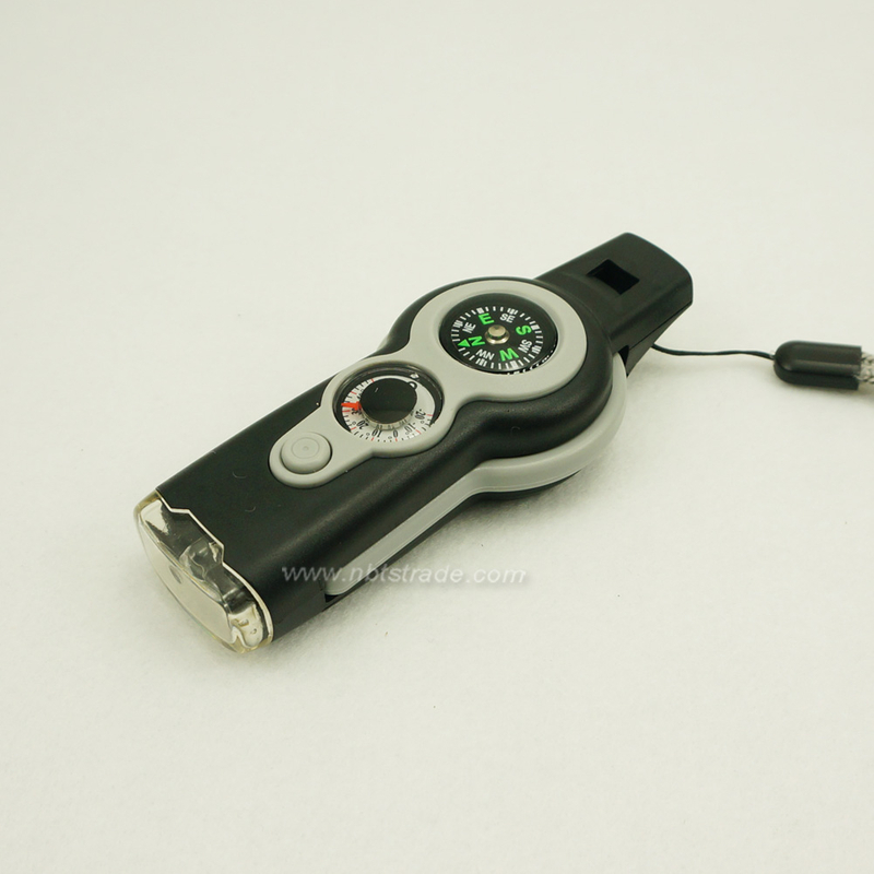 New design 7 in 1 Survival Whistle with compass