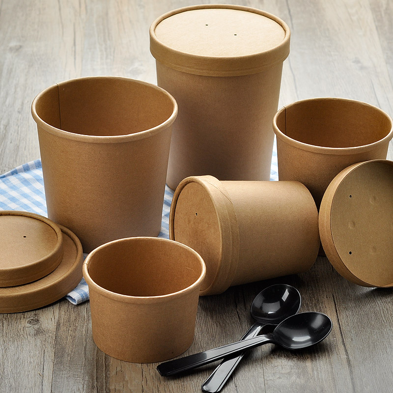 Custom Printed Disposable PE Lined Hot Soup Bowls Paper Soup Cup Buy