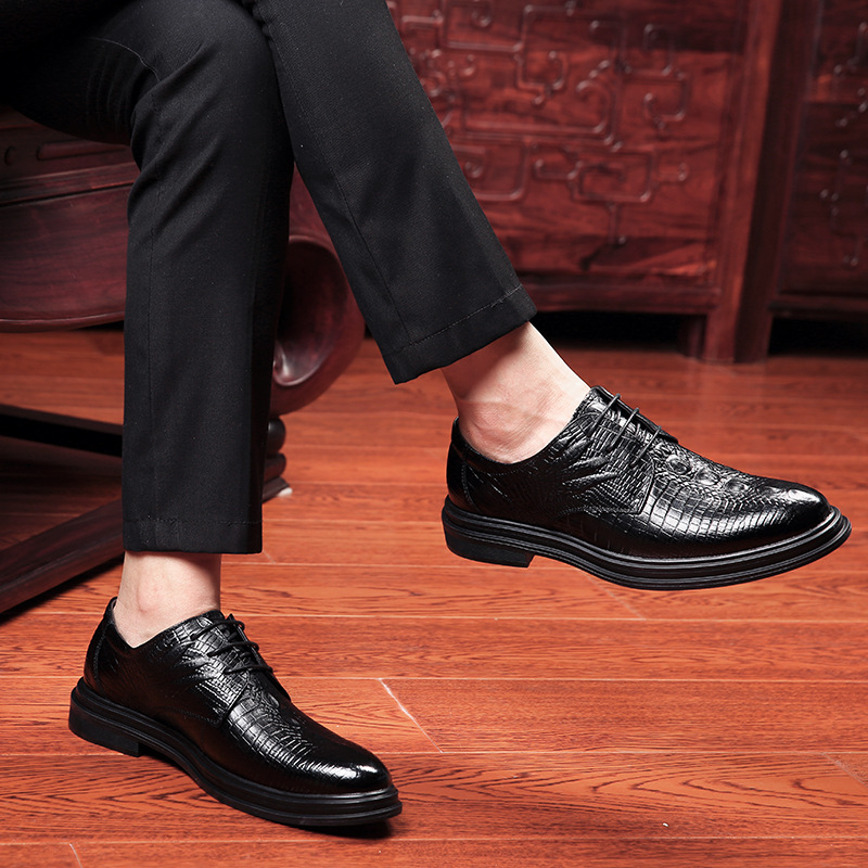 2022 new leather shoes men's black fashion shoes business mens dress shoes & oxford new module geniun casual