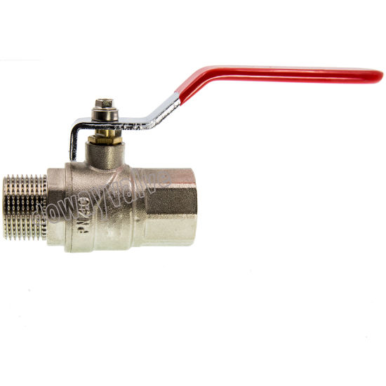 Válvula de bola de gas de latón En331 con mango de aluminio