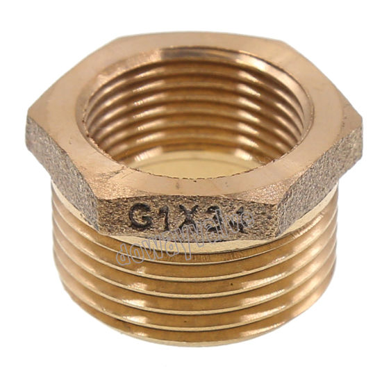 Niple reducido de montaje de tubería de bronce ISO9001