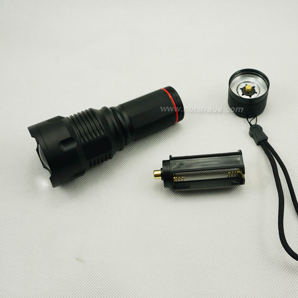 Adjustable Beam Large Lens High Power 350 Lumen T6 LED Flashlight 