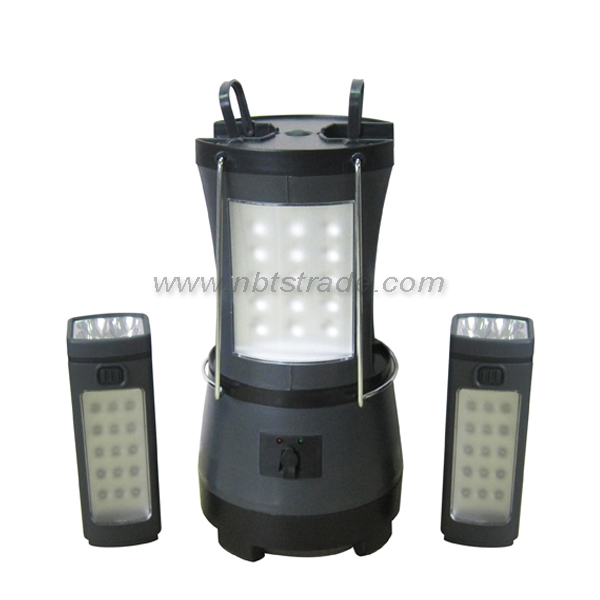 Rechargeable LED Camping Lantern W/2 Detachable Torch