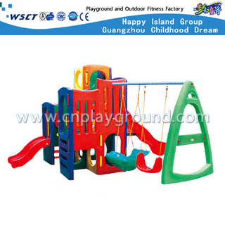 Petite glissière en plastique avec équipement de terrain de jeu Swing Toddler (M11-09105)