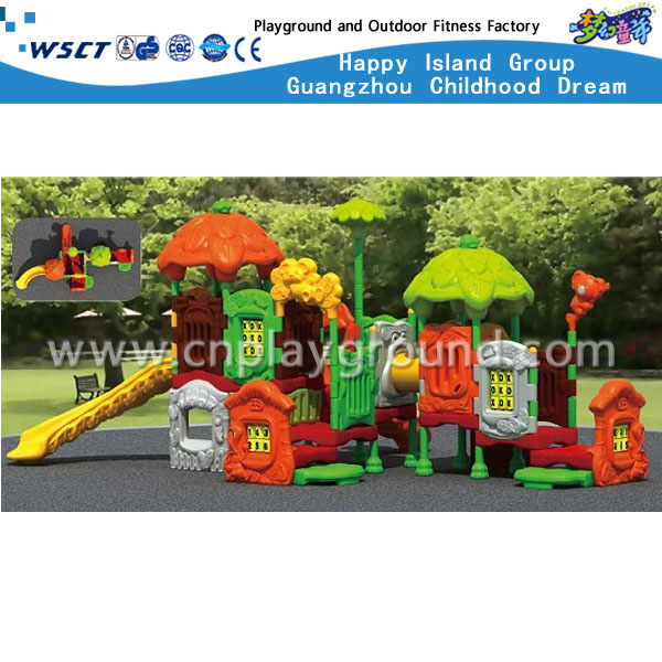 热卖的全塑树屋型儿童彩色滑梯(HC-11201) 